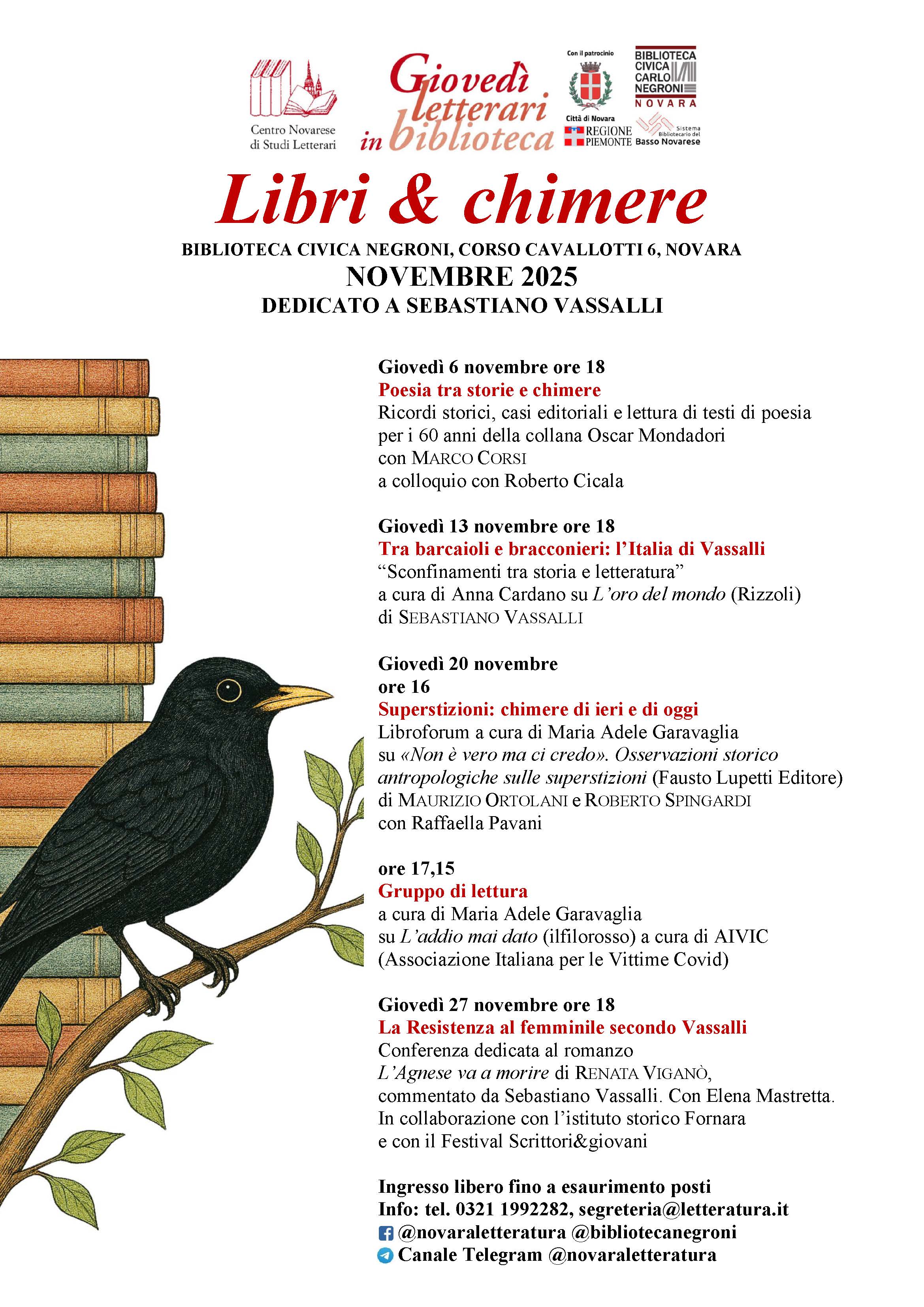 Gioved letterari NOVEMBRE 2025