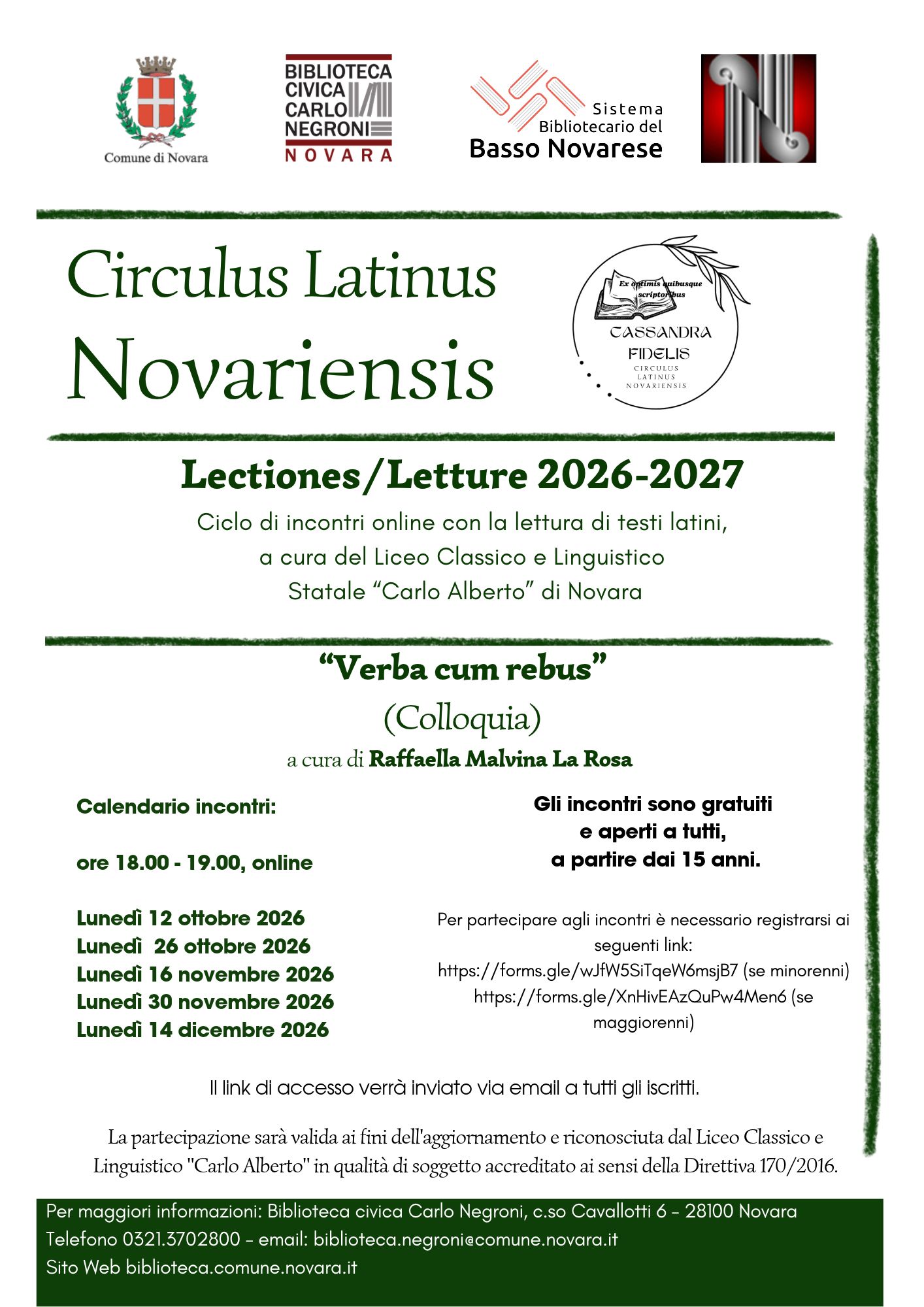Circulus Latinus Novariensis 2026 2027