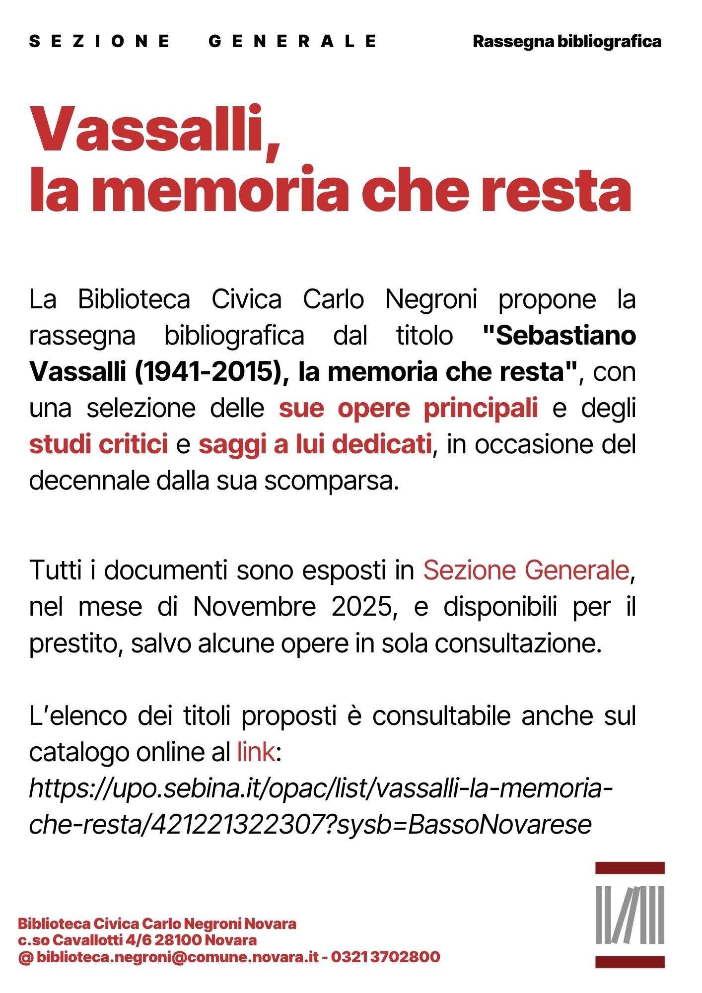 DECENNALE VASSALLI BibliografiaA4