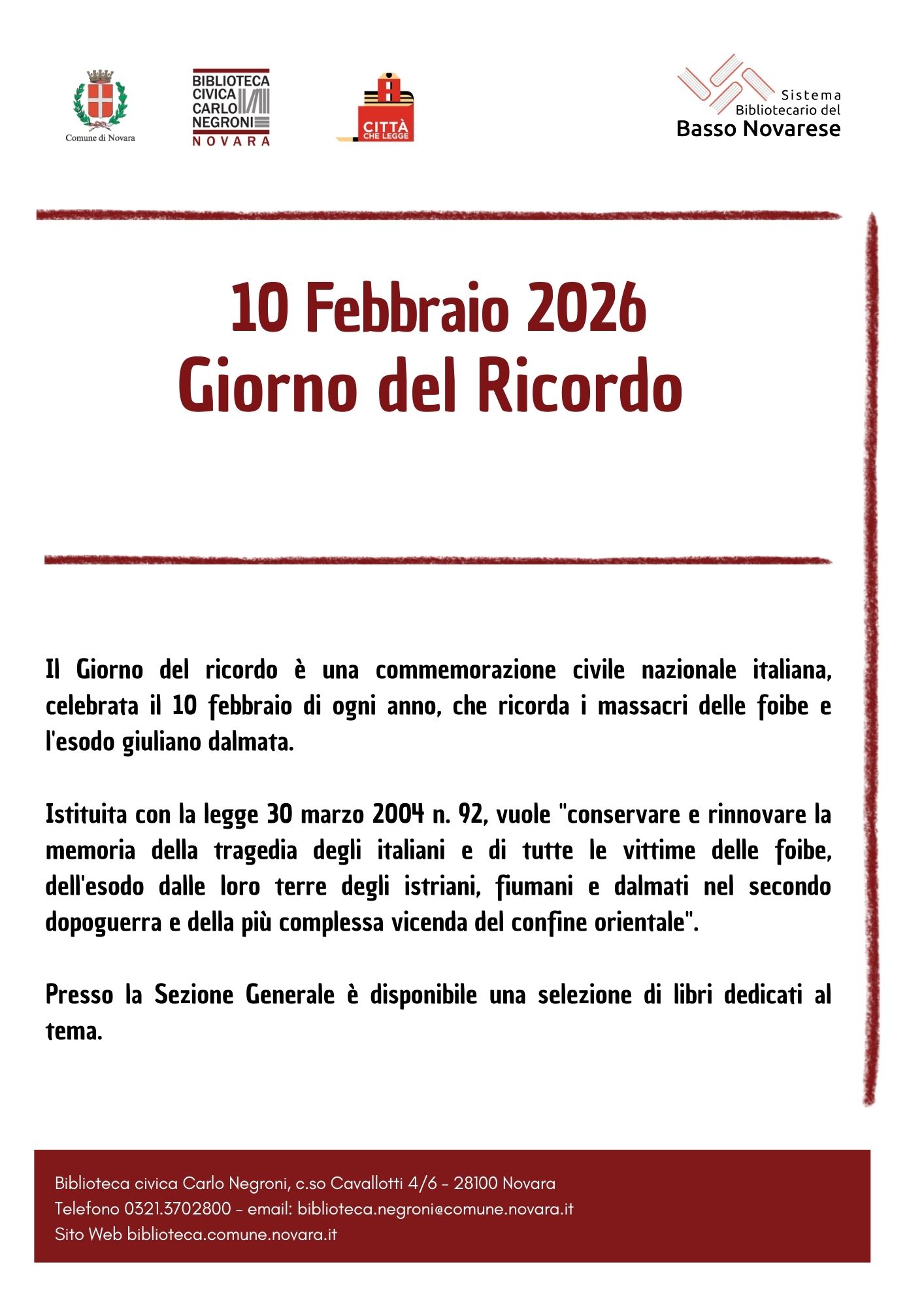 Giorno del ricordo 2026