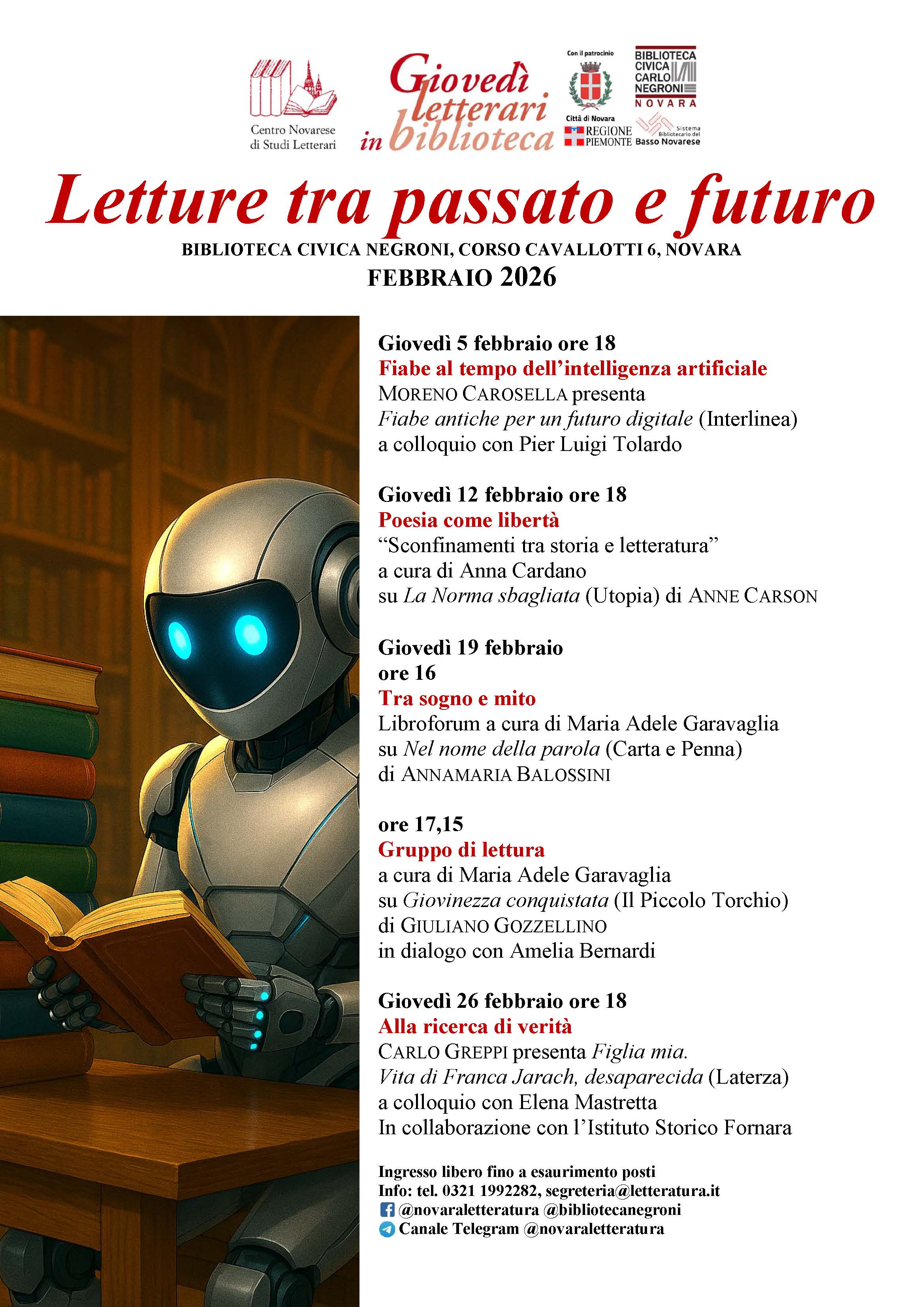 Gioved letterari FEBBRAIO 2026