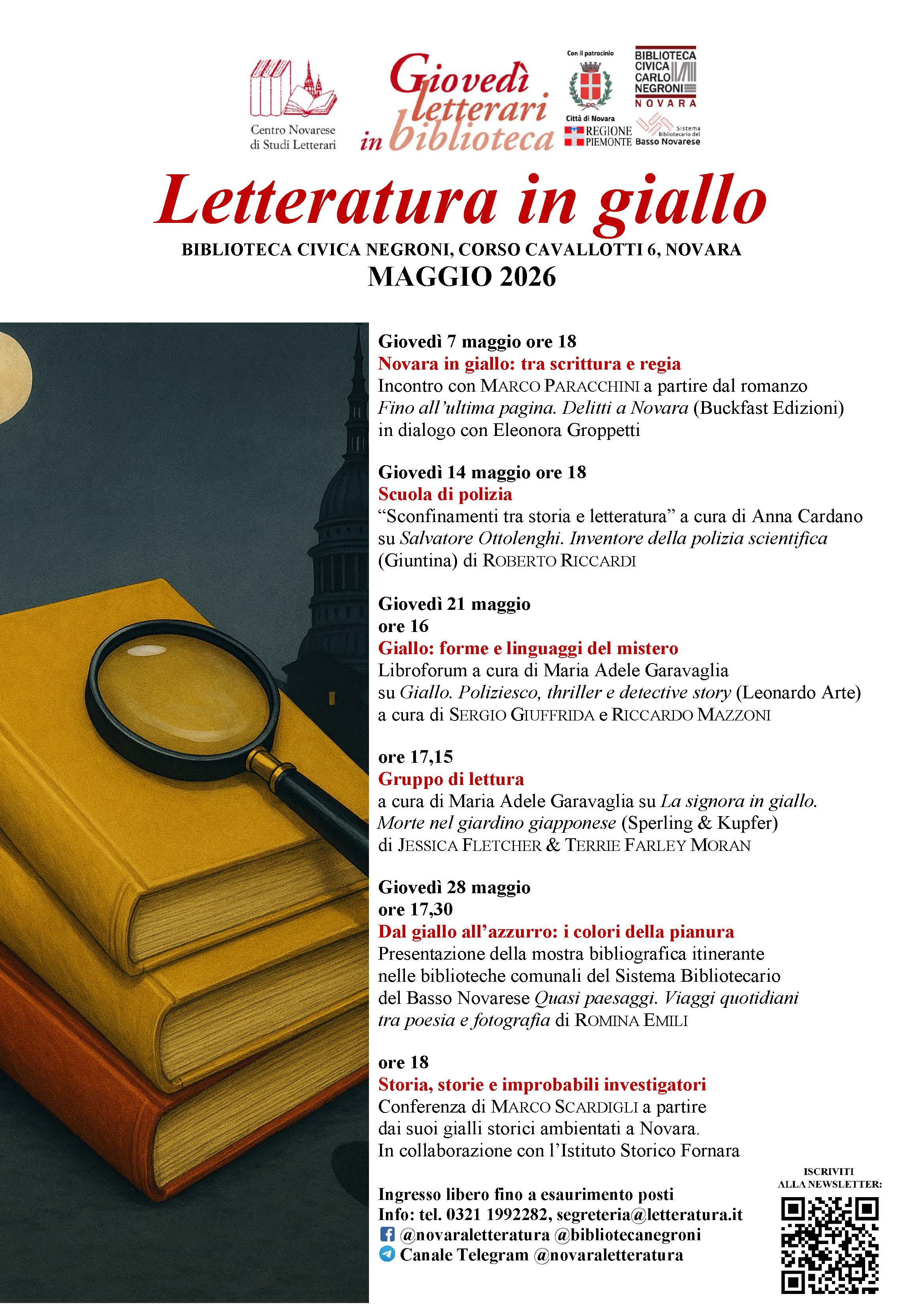 Gioved letterari MAGGIO 2026