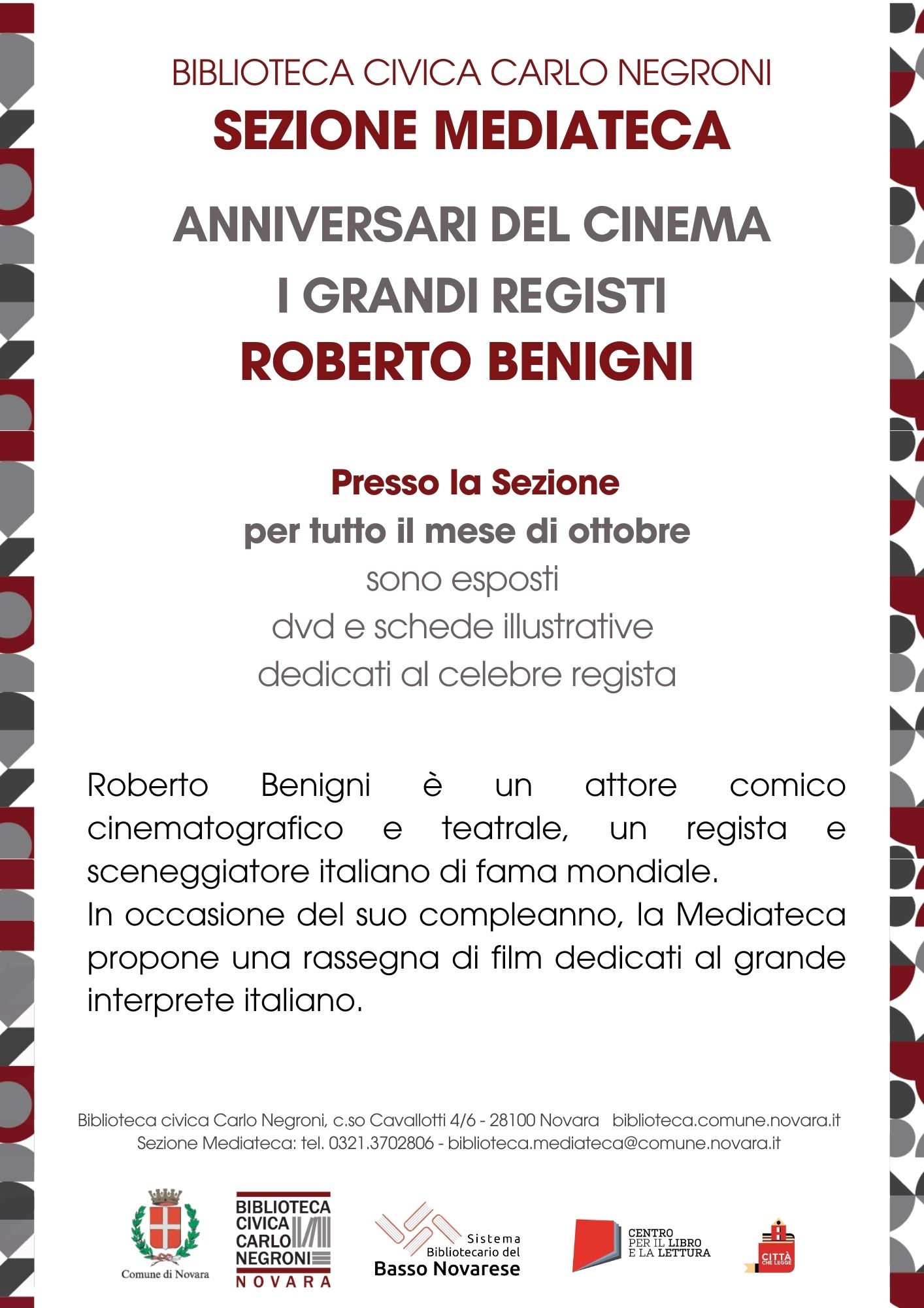 MEDIATECA anniversari del cinema i grandi registi Roberto Benigni