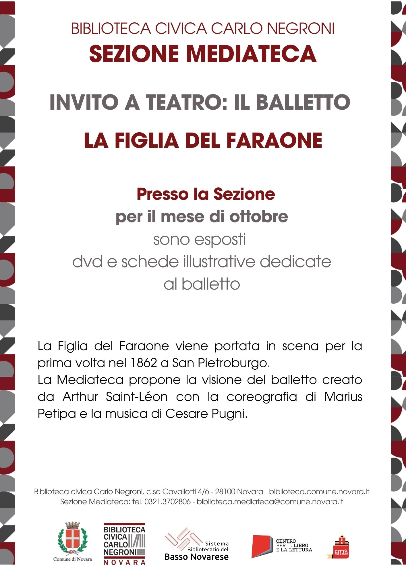 MEDIATECA invito a teatro il balletto la figlia del faraone