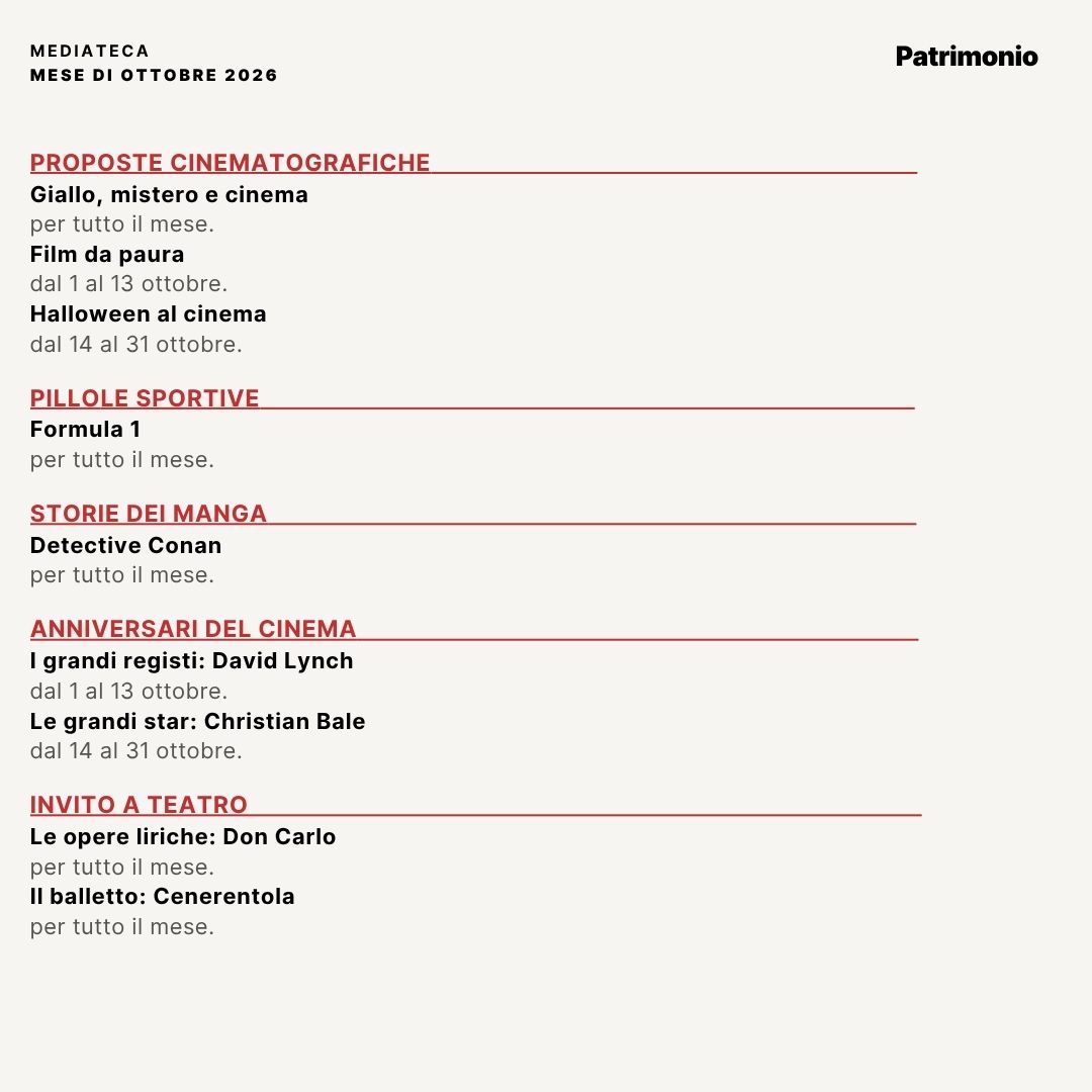 MEDIATECA ottobre eventi