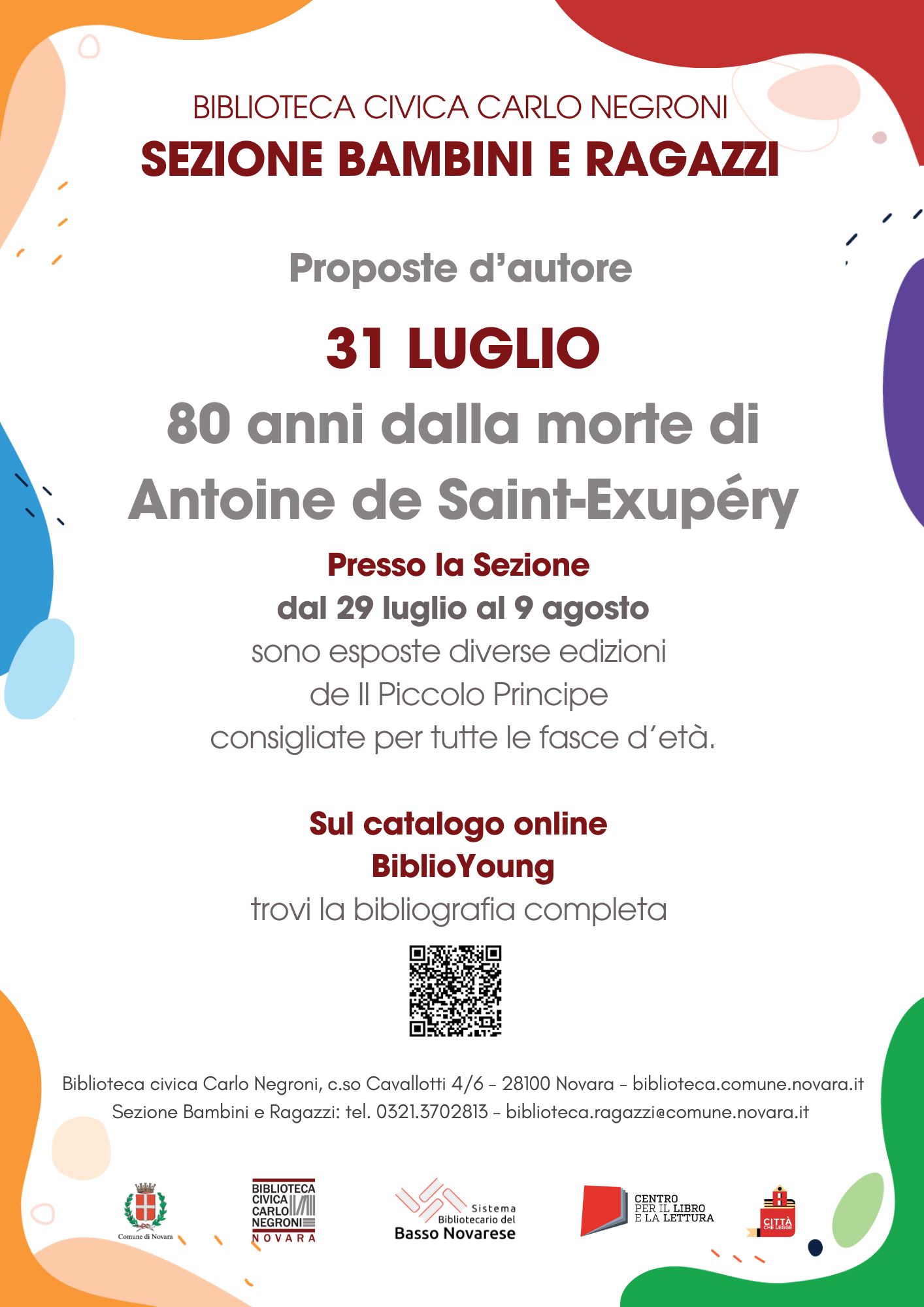 SBR proposte dautore Antoine De Saint Exupry  29 luglio-9agosto 2024