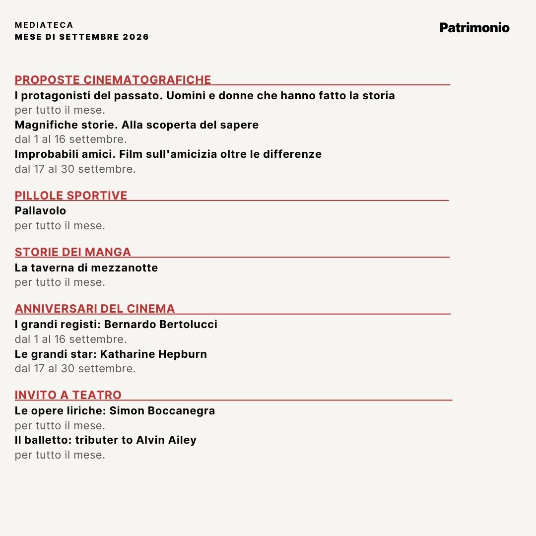 SETTEMBRE eventi mediateca